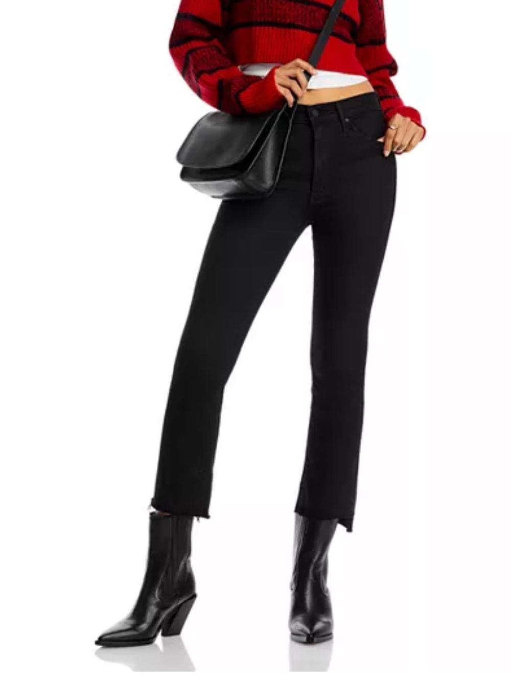 MOTHER
The Insider High Rise Crop Step Fray Bootcut Jeans